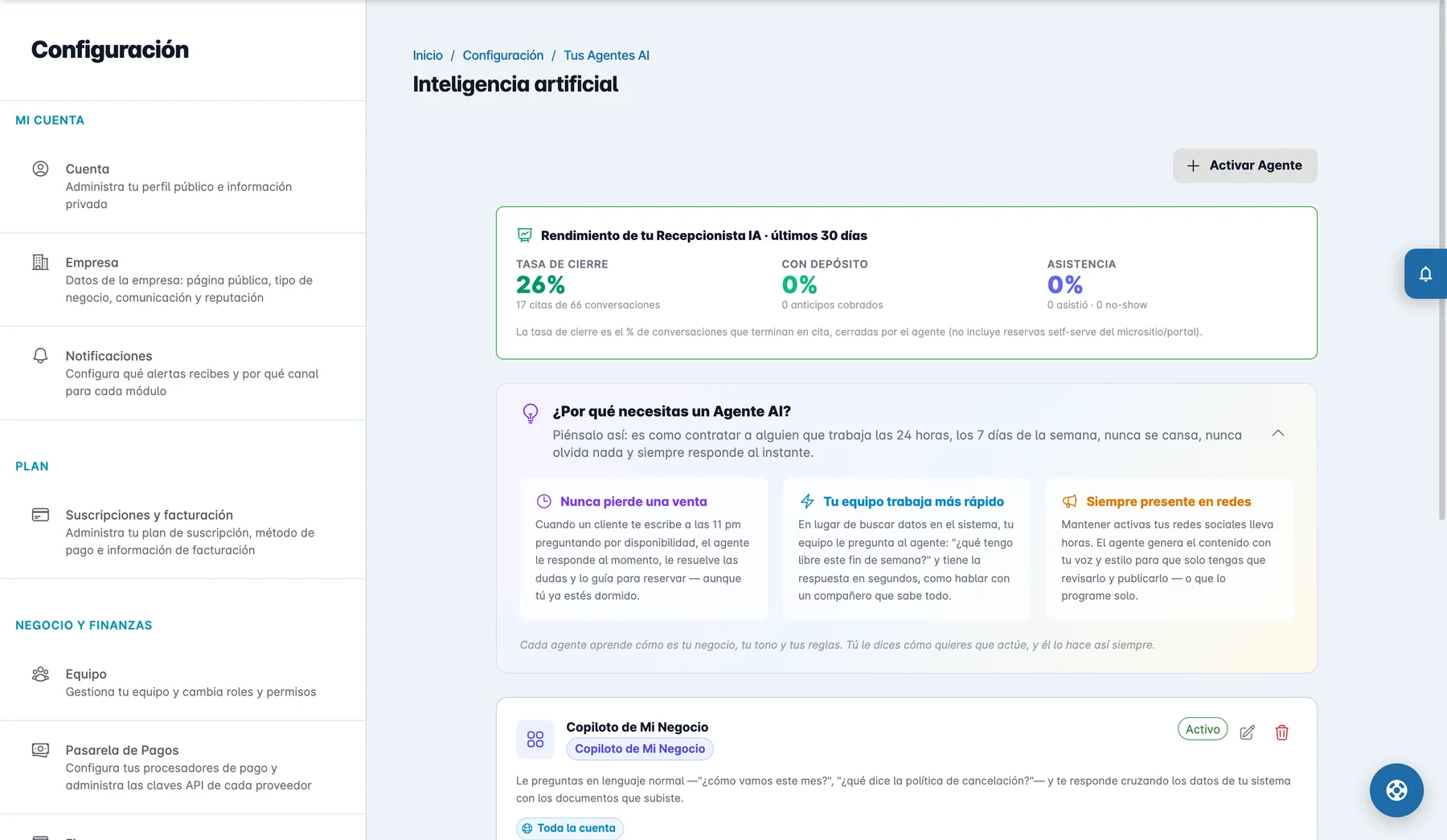 Quetzalty — Configuración de los cinco agentes de IA y su rendimiento