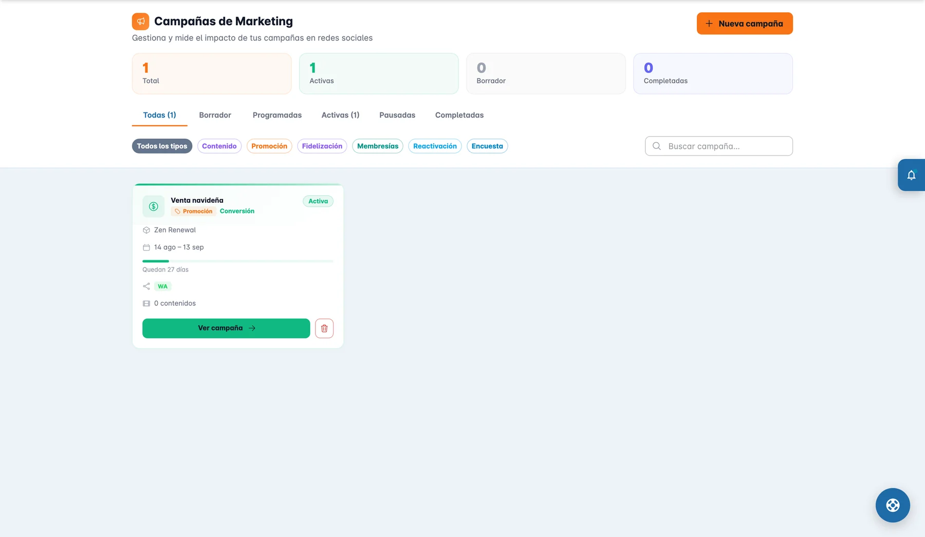 Quetzalty — Campañas de marketing por WhatsApp con sus estados