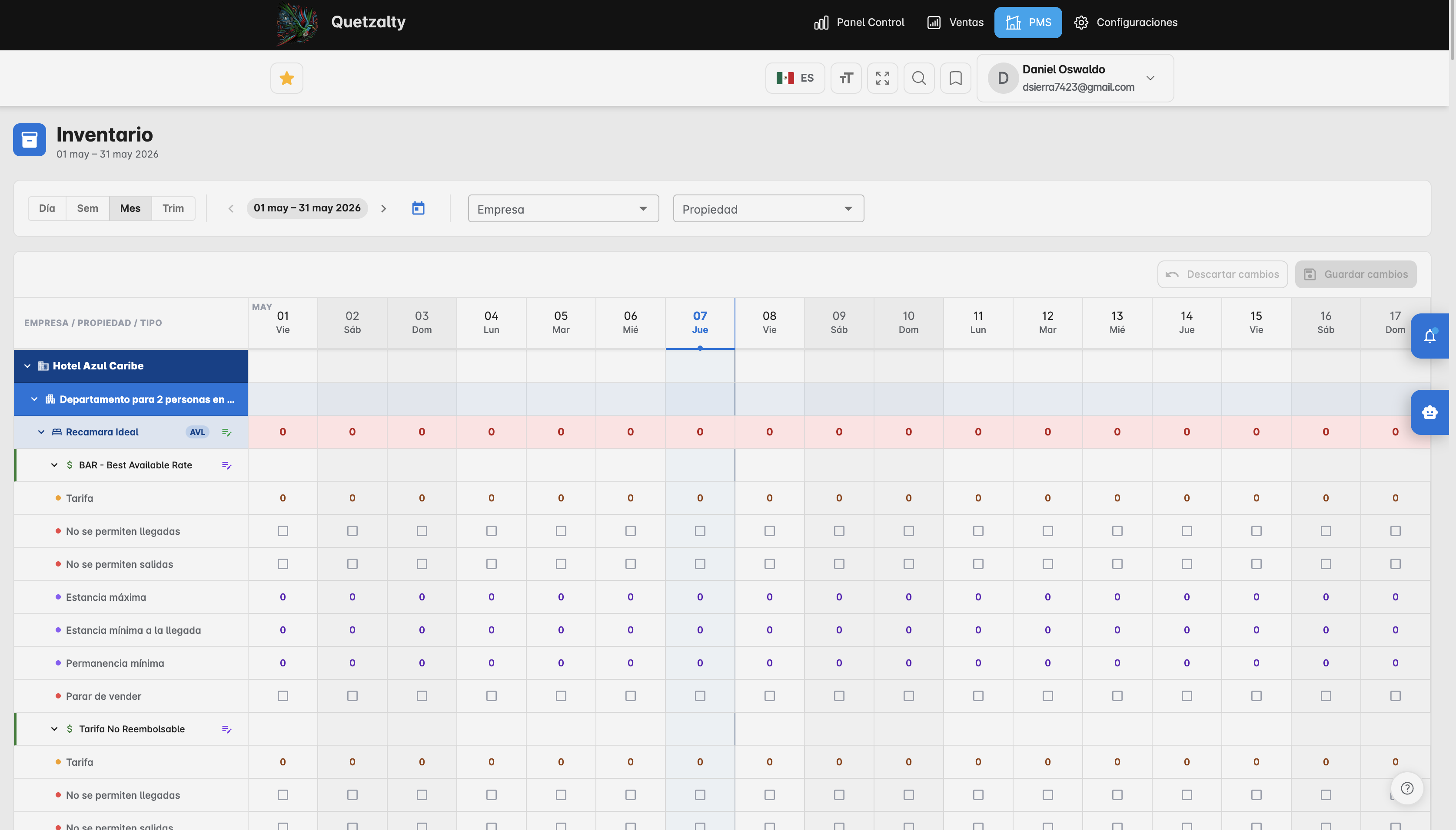 Channel Manager — Inventario y Disponibilidad